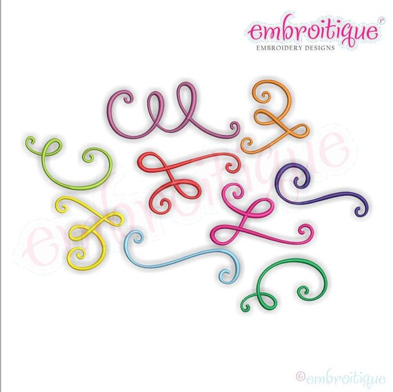 Curly Swirly Calligraphy Flourish Accent Embellishment