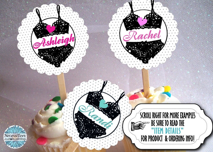 12 Cupcake Picks Cupcake Topper Decorations Bachelorette
