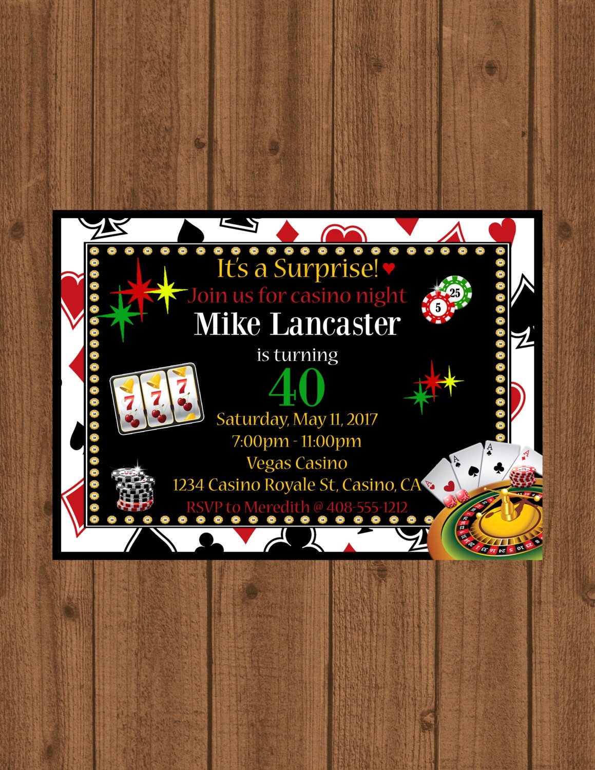 Blackjack Party Invitations 6