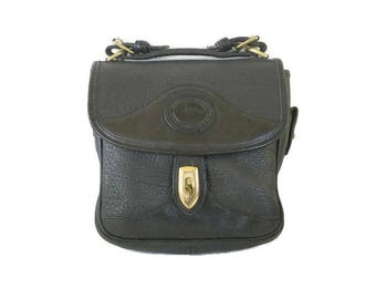 Vintage Dooney & Bourke Bag, All Weather Leather Purse , Black Messenger bag
