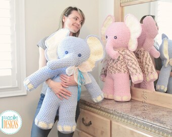 NEW PATTERN - Josefina and Jeffery Big Amigurumi Elephants Crochet PDF Pattern with Instant Download