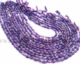 Amethyst (African) Smooth Oval (Quality B) / 5x7 to 6x10 mm / 36 cm / AMET-106