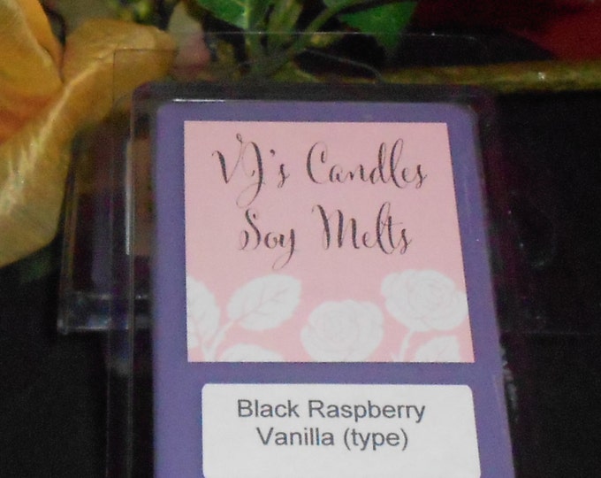 Three Packages of Scented Wax Melts for Wax Melt Warmers: Black Cherry, Black Raspberry Vanilla type and Blueberry