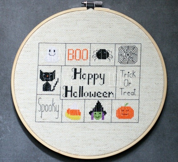 Halloween cross stitch pattern: Happy Halloween by StompCreations