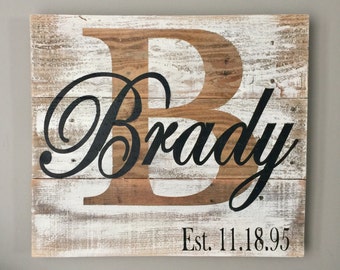 Last name sign, pallet sign, name sign, pallet signs, last name signs, established signs, wedding signs, names signs, reclaimed wood sign