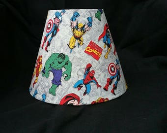 Marvel super hero lamp shade. Thor, Ironman, Hulk, Captain America, Spiderman, Wolverine