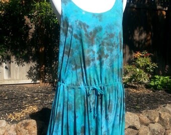 Women's summer Dress Boho 100% soft Viscose FREE Shipping One size medium