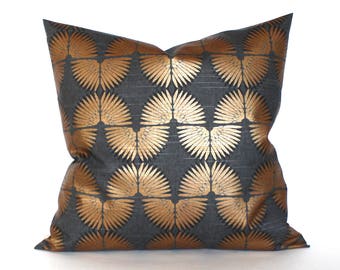Black Copper Pillow Cover Genevieve Gorder Urban Caterpillar Dusk Decorative Pillow Throw Pillow Cover 26x26 24x24 22x22 20x20 18x18 16x16