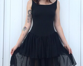 80's Flash Dance Scoop Back Ballerina Leotard Dress