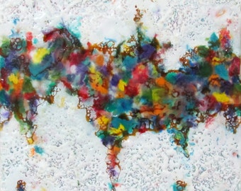 Original Encaustic Painting - Abstract Encaustic - Encaustic Art - Beeswax Painting - Shellac Burn Encaustic Abstract