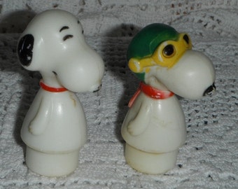 2 Peanuts Snoopy Red Baron Vintage Figures