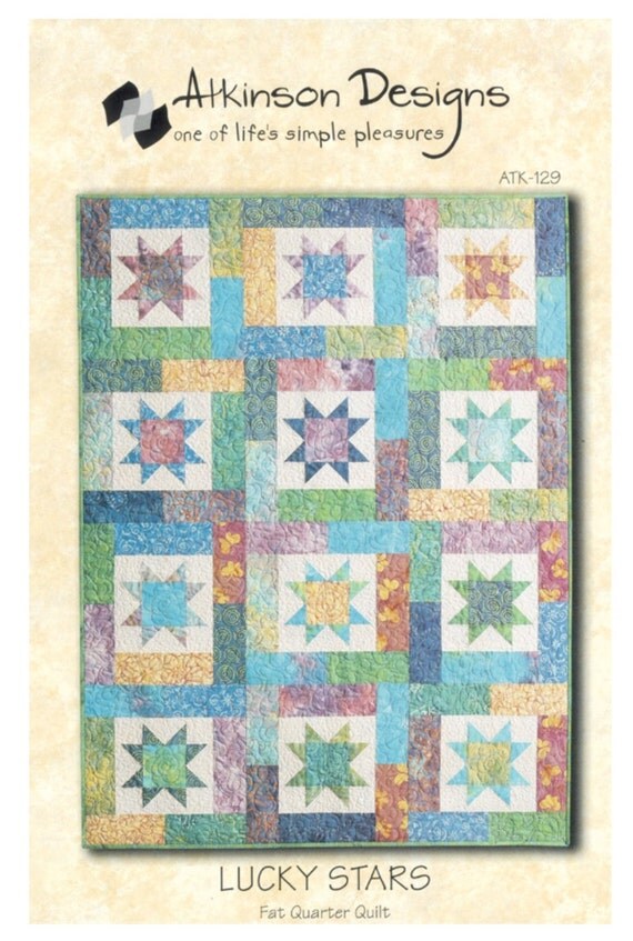 Lucky stars fat quarter quilt pattern by Atkinson designs