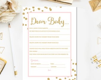 Dear Baby Cards, Baby Shower Cards, Baby Shower Games, Baby Shower Advice for Mom, Dear Baby Game, Predictions, Letters to Baby, BB20