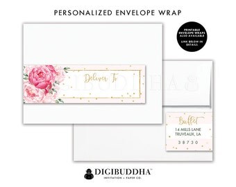 Floral Return Address Label Custom Envelope Wrap Address Sticker Wrap Around Label Return Address Labels Ready Made Printed Labels - Jenn