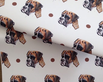 Boxer dog, wrapping paper, gift wrap, for boxer dog owners, read description