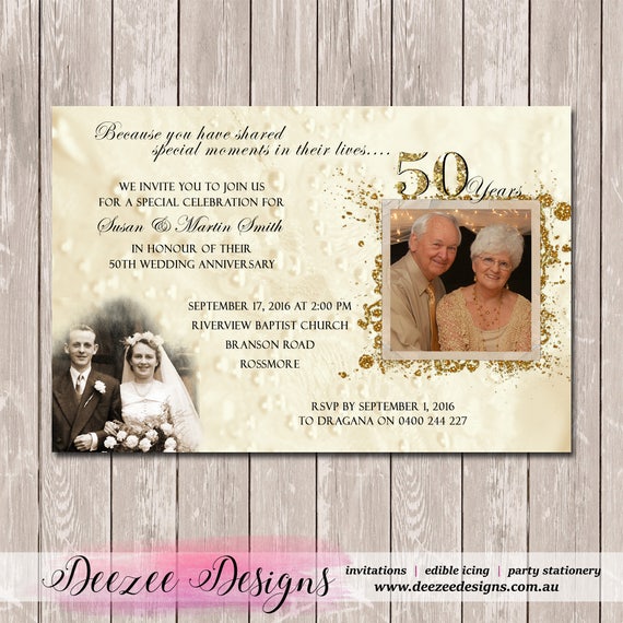 Wedding Anniversary Invitation with photos - 25th 50th 60th - YOU PRINT Il_570xn