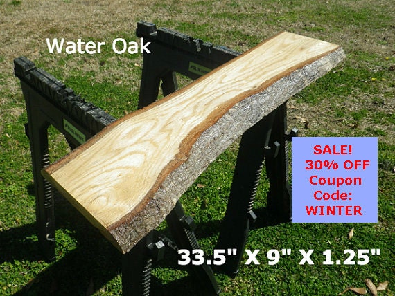 Live Edge Water Oak Wood Slab Finished Table Top Natural Edge