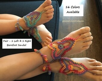 Girls Barefoot Sandals GIRL'S Crochet Barefoot Sandal Foot Jewelry Shoes Sandals FOOTWEAR Birthday Gift for Kids SIZED Barefoot Sandles