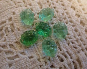 Vintage 70's Green Grape Beads/Bunch of Grapes/ Lot of 6 Transparent glass beads/PJsBeadedEagle
