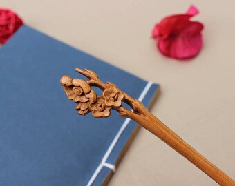 OriginalFire Handcarved Wood Hair Stick / Hair Pin /Hair Fork