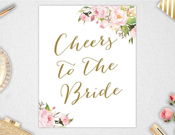 Cheers to the Bride Sign INSTANT DOWNLOAD // 8x10 // 5x7