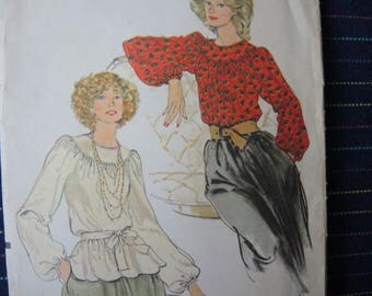 vintage 1980s Vogue sewing pattern 9345 misses blouse size 12