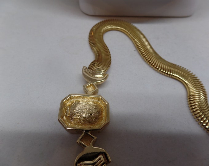 CHRISTIAN DIOR Signed Vintage Citrine Crystal Necklace