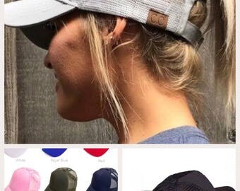 Monogrammed Pony Hat / CC Pony Hat/ Personalized Cap / Beach Hat / Ball Cap /Women's Adult Hat /Gift / Graduation Gift