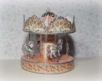 Carousel horses miniature, dollhouse 1:12 scale