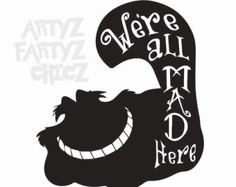 Cheshire Cat ***Digital Item Only*** Clipart digital download svg, png, dxf, eps, pdf