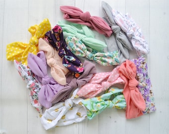 Headwrap grab bag of 6, baby headband, knot bow head wrap, knit head wrap
