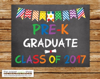 Pre-K Graduation Sign | Chalkboard Sign | Graduation School Sign | DIY School Sign | Pre-K | Graduation Photo Prop