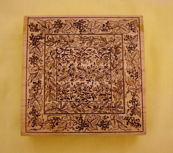 Vine Leaf Fruit Tapestry Print Large Rubber Stamp / Large 5