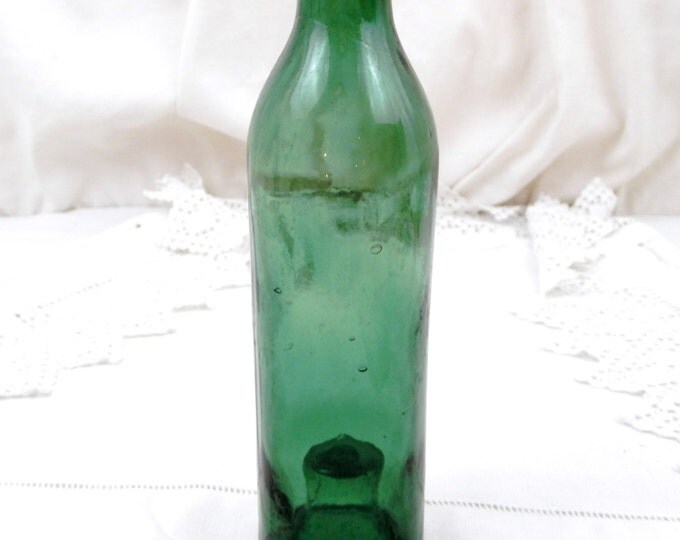 Small Antique French Blown Glass Half Wine Bottle, Fillette, Demi, Farmhouse, Country Decor, Kitchen, Collectible, Man Cave, Vase,
