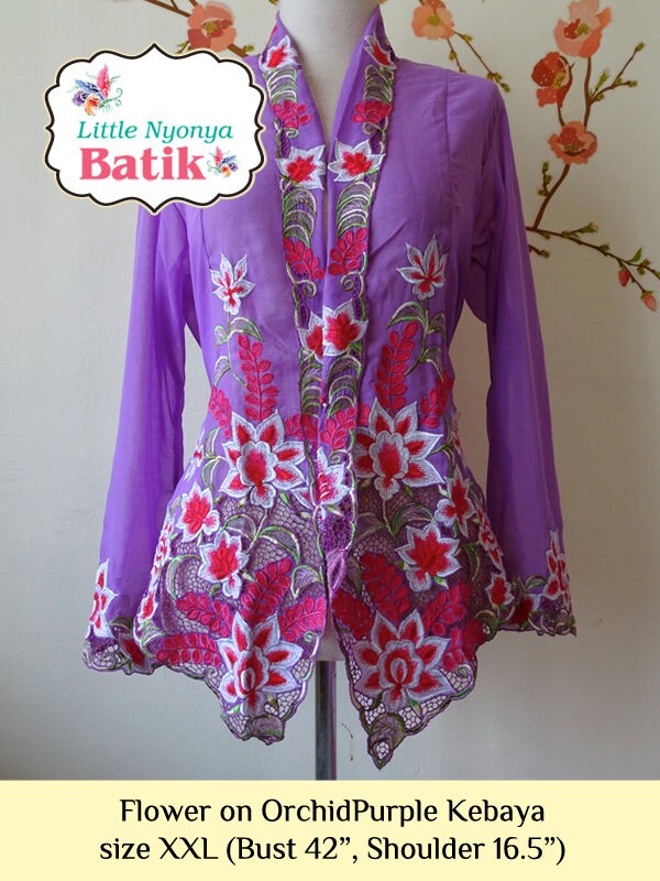 Size XXL: Plus Size Peranakan Kebaya Basic Quality Cotton.