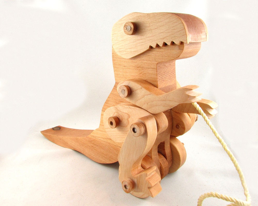 wooden dinosaur toy t rex pull toy t rex dinosaur