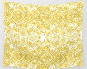 Gold White Wall Tapestry, gold white tapestry, bohemian tapestry, gold wall tapestry, gold wall hanging, dorm room decor, boho wall tapestry
