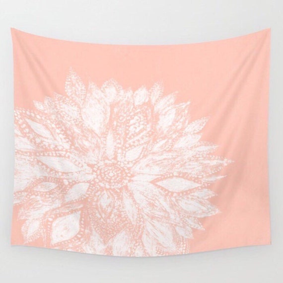Light Pink Flower Wall Tapestry pink wall tapestry blush