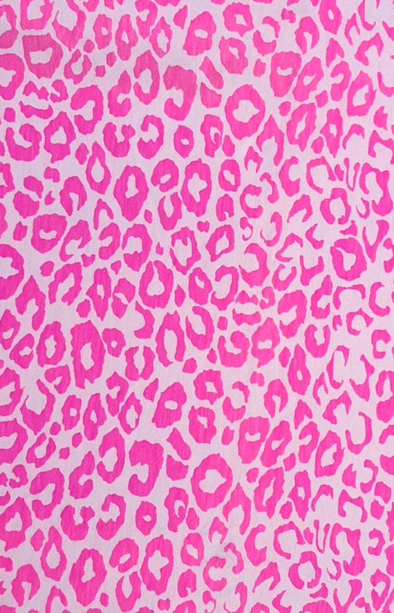 3/4 YARD sh Neon Pink Cheetah Print Stretchy Fabric Cotton