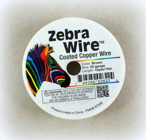 Zebra Wire BROWN 22g Coated Copper Wire Reddish Brown