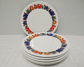 6 breakfast plates Villeroy & Boch Acapulco 70s