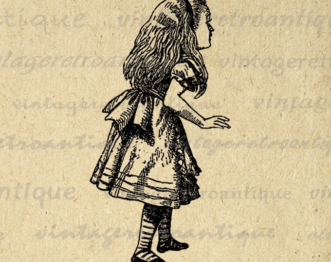 Alice from Alice in Wonderland Digital Image Download Printable Graphic Vintage Clip Art Jpg Png Eps HQ 300dpi No. No.1501