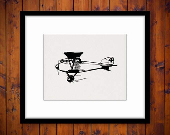 Printable Antique Airplane Graphic Image Vintage Plane Digital Illustration Download Clip Art Jpg Png Eps HQ 300dpi No.960