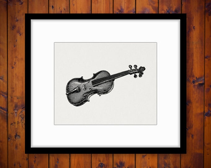 Printable Image Violin Digital Music Instrument Download Graphic Vintage Clip Art for Transfers Printing etc HQ 300dpi No.1096