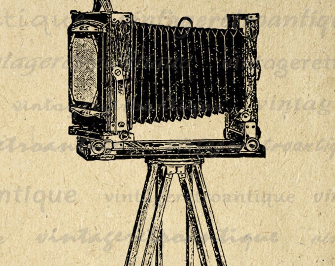 Printable Image Antique Camera Graphic Digital Download Vintage Clip Art for Transfers Making Prints etc Jpg Png Eps HQ 300dpi No.1410