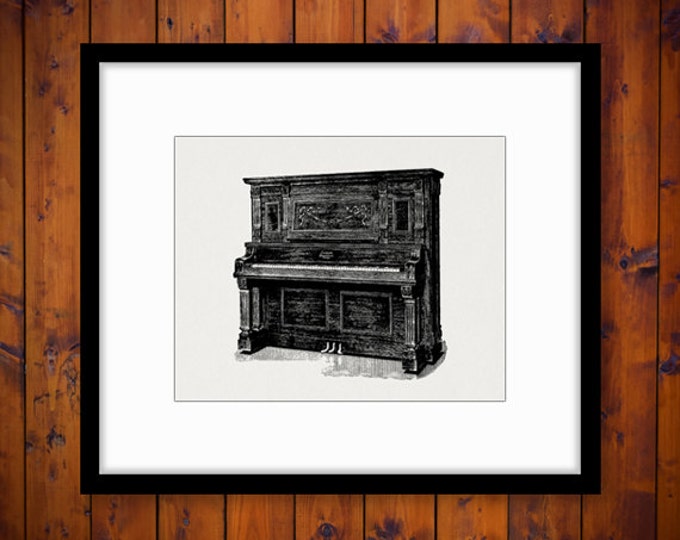 Old Piano Digital Image Download Printable Graphic Vintage Clip Art Jpg Png Eps HQ No.1255