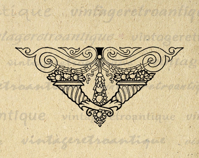 Printable Digital Formal Ornamental Design Element Image Download Graphic Antique Clip Art Jpg Png Eps HQ 300dpi No.3876