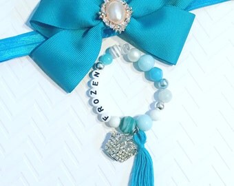 Girl's Tiara Beaded Bracelet, Princess Tiara Bracelet, Kid's Tassel Bracelets, Girl's Charm Jewelry,Girl's Tassel Bracelet, Tassel Jewelry