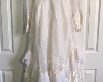 Vintage lacey bridal gown dress perfect for haunted Halloween decor costume wedding USA