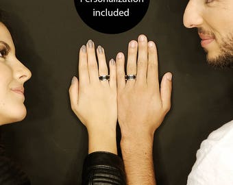 Couple ring Set of 2 Promise rings for couples Promise Rings His and Her Promise Rings Matching Promise Rings Couple Gift for Couple Jewelry